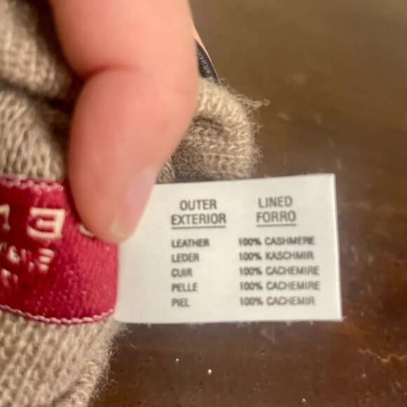 Black Leather & Cashmere Men's Gloves Dents Sz 10 - Picture 6 of 8